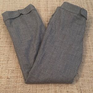 Banana Republic stretch wool lined trouser pants with Cuff Gray herringbone sz 0
